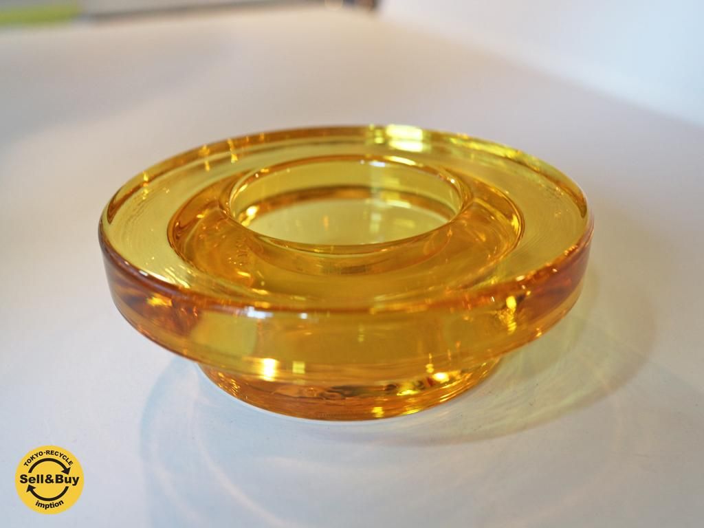 イッタラ iittala ハロ キャンドルホルダー 希少 廃番 イエロー ハッリ