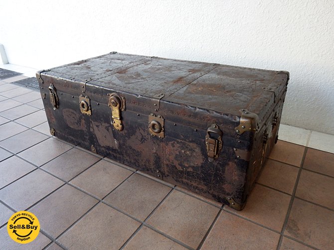 アンティーク vintage trunk ビンテージ トランク ボックス テーブル ◇