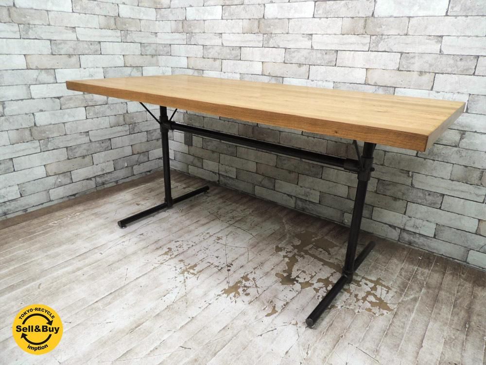 クラッシュゲート Crash Gate ノットアンティークス Knot Antiques フラッグ2 Frag Ld ダイニングテーブル オーク無垢材 鉄脚 Tokyo Recycle Imption 東京 世田谷のリサイクルショップ デザイナーズ 北欧家具の販売 買取