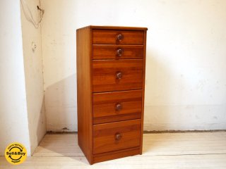 ӥơ vintage  5ɥ  Teak wood 5dr slim chest ̲ 