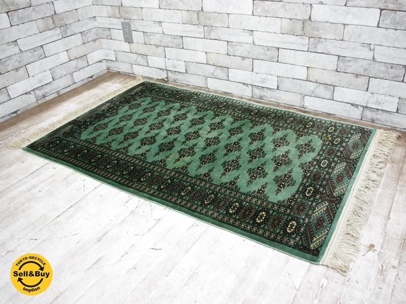 ペルシャ絨毯 トルクメン産 シルク / ウール 混合 140×83cm 56万ノット