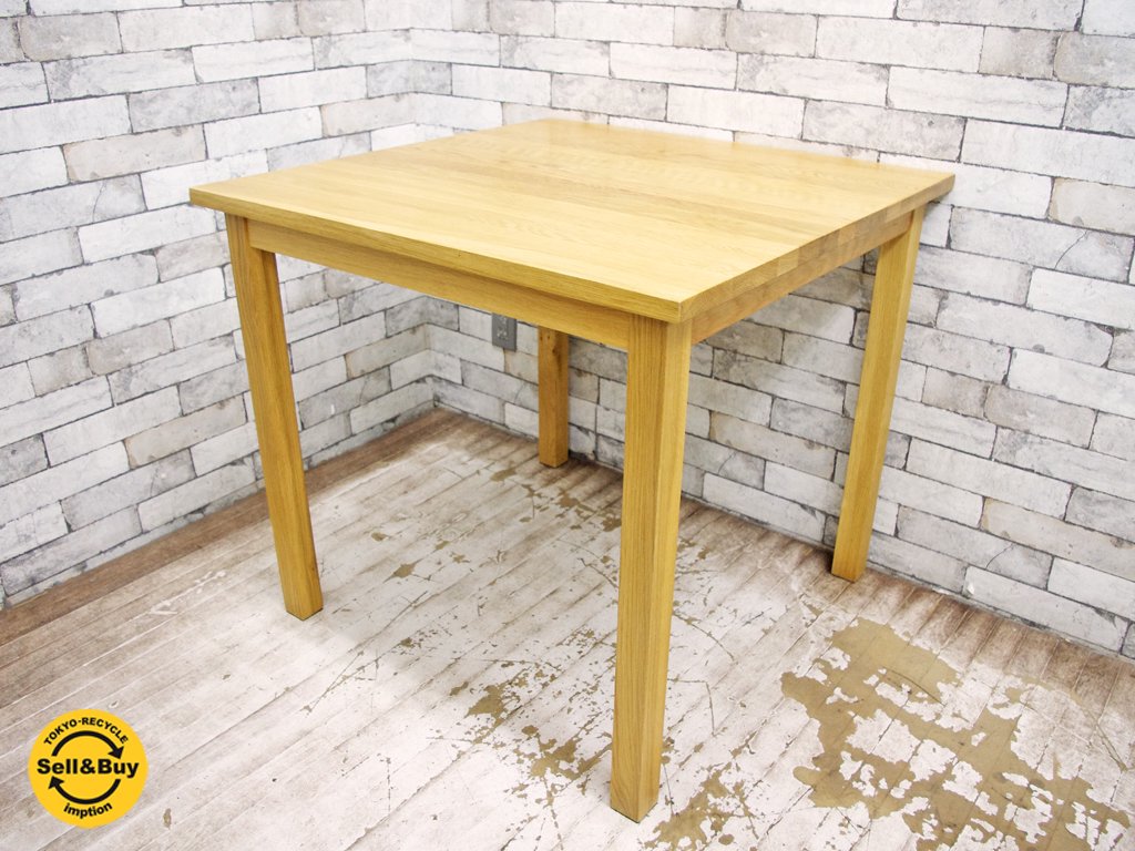無印良品 MUJI オーク無垢材 ダイニングテーブル 正方形 幅80cm 2人 