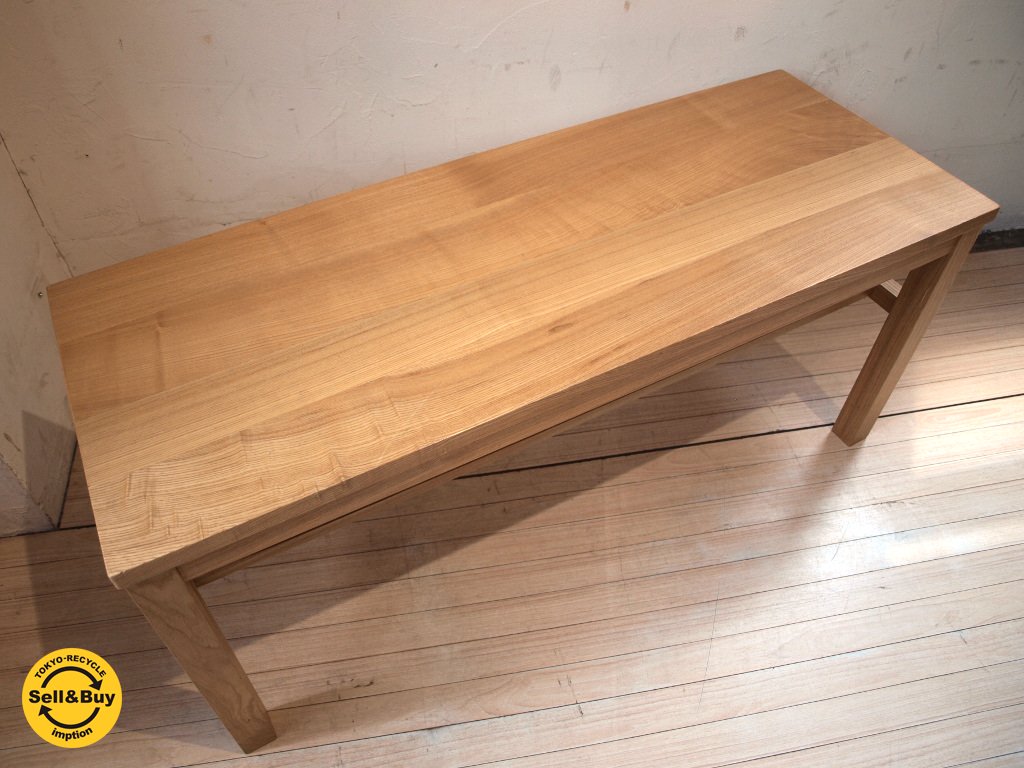 無印良品 MUJI 木製ベンチ タモ材 無垢集成材 板座 ベンチ テーブル