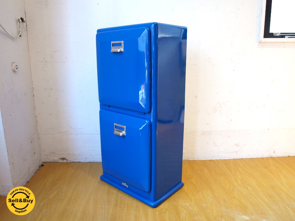 DULTON/ダルトン トラッシュカン ダブルデッカー ゴミ箱 ブルー A - ごみ箱