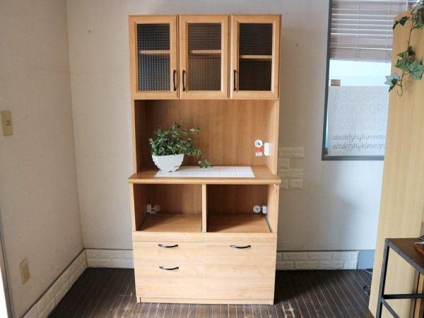 ビーカンパニー キッチンボード カップボード 食器棚 チェッカーガラス TOKYO RECYCLE imption