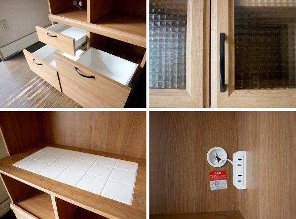 ビーカンパニー キッチンボード カップボード 食器棚 チェッカーガラス TOKYO RECYCLE imption