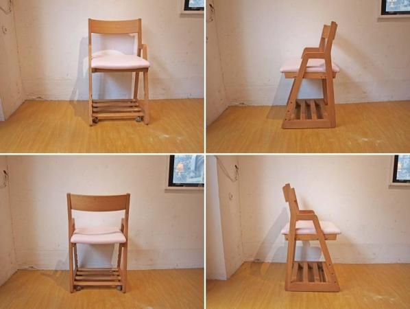 飛騨産業 キツツキ HIDA オーク無垢材 学習椅子 デスクチェア 布座