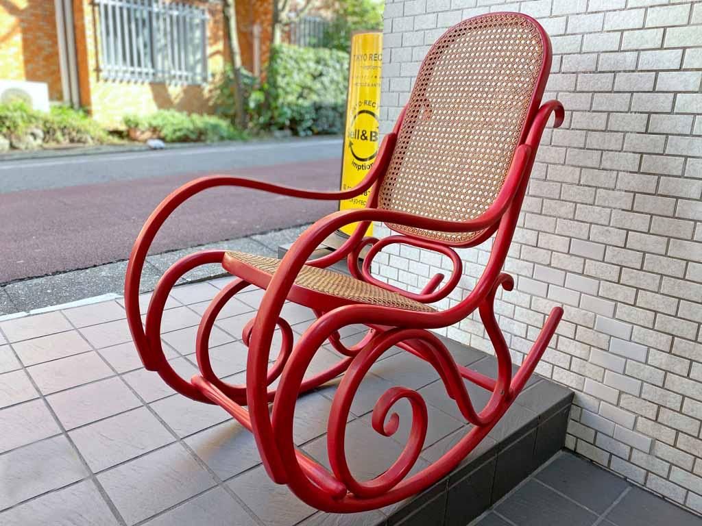 トーネット THONET ベントウッドロッキングチェア #7028 曲木 レッド