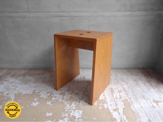 岳南木工 タモ無垢材 組木 スツール サイドテーブル  ♪