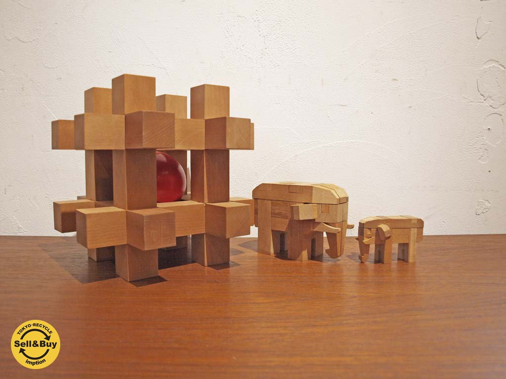 全くの未使用、新品 柳宗理 デザインパッケージ　山中組木　木製立体パズル 工芸品