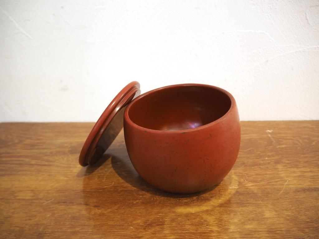 赤木明登 漆器 蓋物 塩壺 朱 小品 現代作家 美術 陶器 陶芸 伝統工芸
