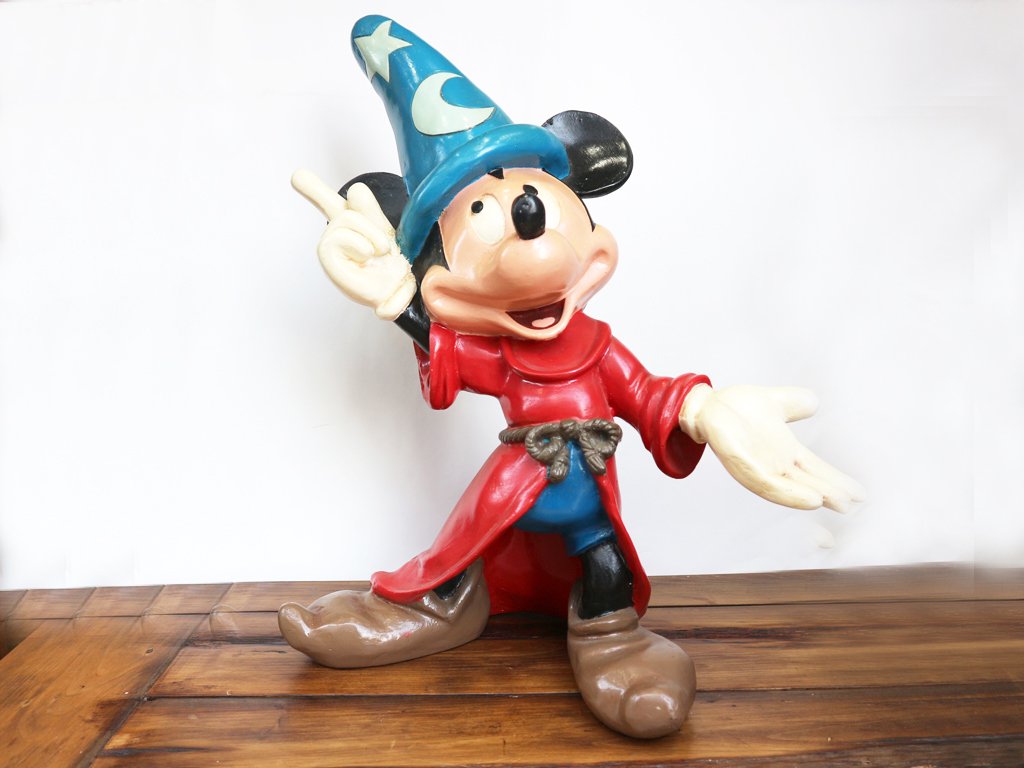 ディズニー Disney ファンタジア Fantasia ミッキーマウス 魔法使いの弟子 80 S Vintage 55cm 特大フィギュア