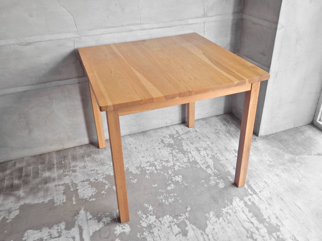 無印良品 MUJI オーク材 無垢材 ダイニングテーブル 正方形 幅80cm 