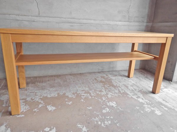 無印良品 MUJI タモ材 無垢集成材 板座 木製 ベンチ ローテーブル