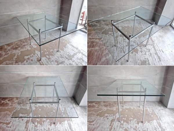 カッシーナ Cassina LC12 ダイニングテーブル クリアガラス 幅120cm ル・コルビジェ デザイン 参考価格:￥429,000ｰ♪
