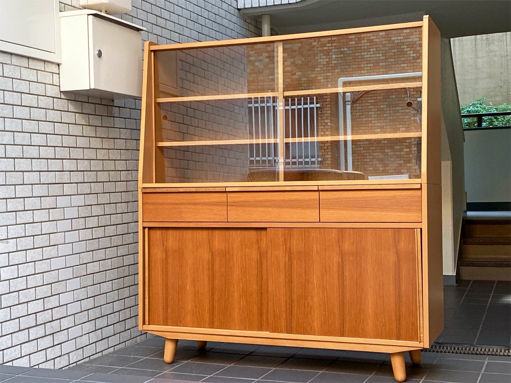 コンタクト 【unico】北欧風キッチンボード/食器棚　W1200 棚/ラック