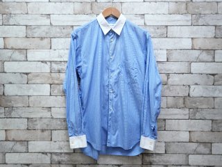 コムデギャルソンシャツ COMMEdesGARCONS SHIRT 長袖シャツ クレリックシャツ ブルーストライプ × ホワイト ●