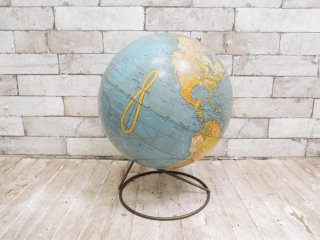 米国地球儀メーカー George F. Cram Co. 地球儀 Scholastic World Globe 12inch USビンテージ ●