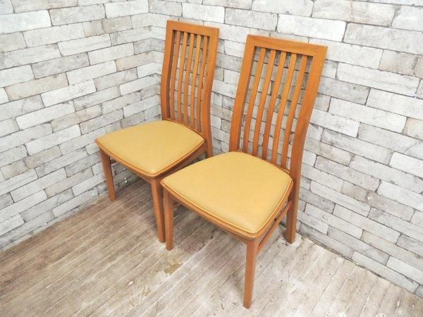 コスガ 本革 ダイニングチェア4脚セット ブラック KOSUGA 椅子 中古