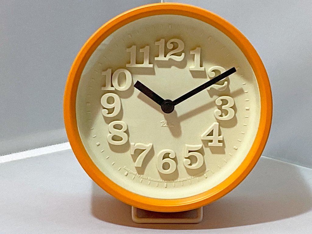 レムノス LEMNOS 小さな時計 Riki clock 渡辺力 壁掛け オレンジ - TOKYO RECYCLE imption | 東京・世田谷のリサイクルショップ デザイナーズ・北欧家具