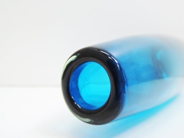 イタリアモダンデザイン italy modern design ブルーガラス blue glass フラワーベース ●