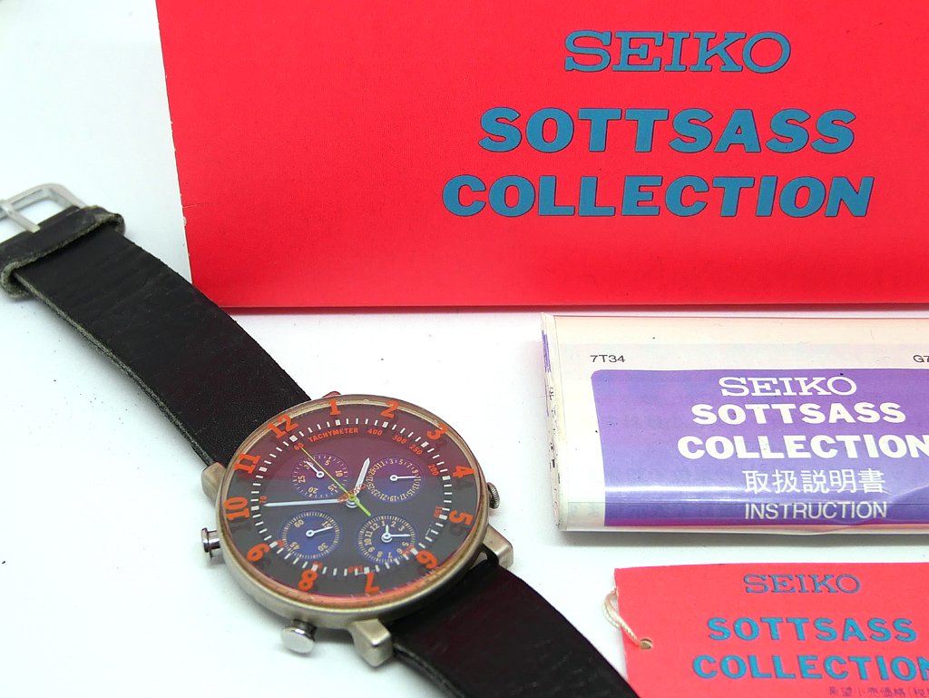 セイコー SEIKO ソットサス コレクション 7T34-6A30 オレンジ 1993年 