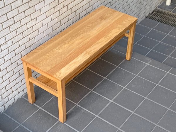 無印良品 MUJI 木製ベンチ オーク材 無垢集成材 板座 ベンチ テーブル 