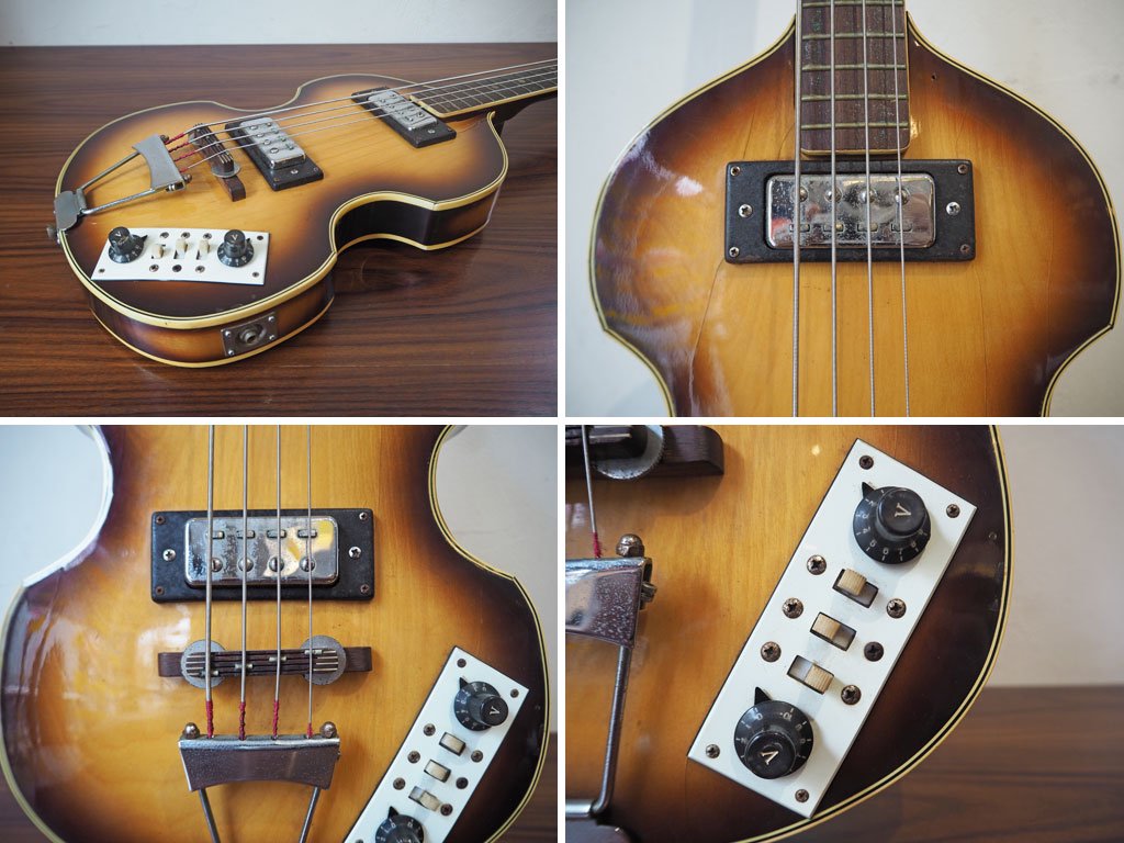 フレッシャー Fresher FK-301BS バイオリンベース エレキベース 70年代ビンテージ Fender風初期ロゴ 現状品 ★