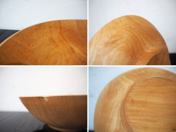 須田二郎 木製の器 ボウル 21.3cm 無垢材 木工旋盤 ターニングウッド 