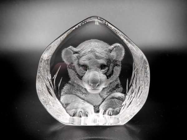 ޥåġʥ Mats Jonasson ꥹ ڡѡ ֥ Ҹ Crystal Paper weight Sculpture Small tiger ֤ʪ ̲ 
