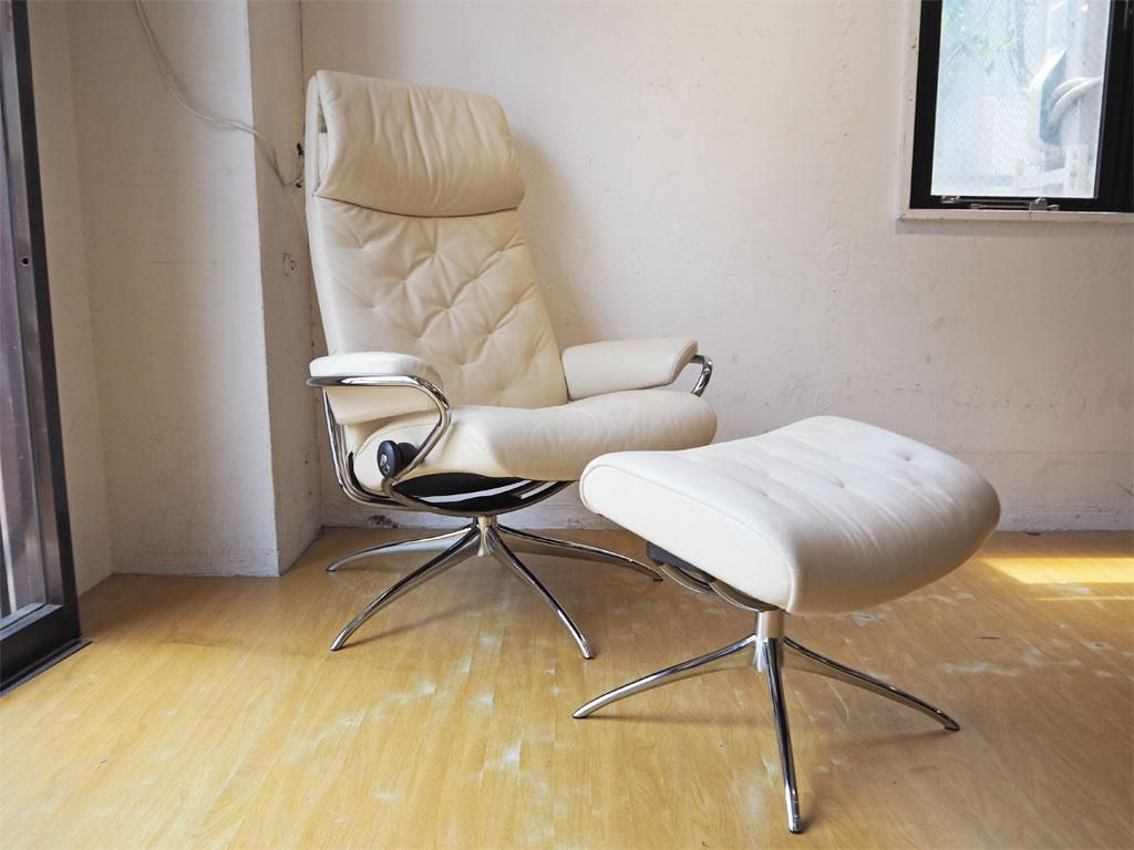 EKORNES エコーネスストレスレスチェア ウィング M 本革 北欧家具