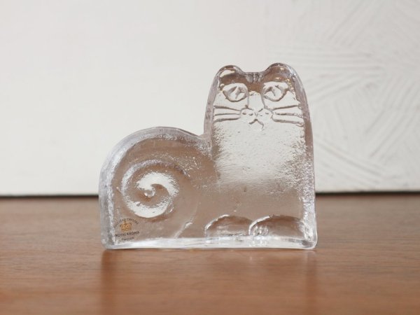 北欧 リサラーソン『ご機嫌な猫』ロイヤルクローナ ガラス ネコ 置物