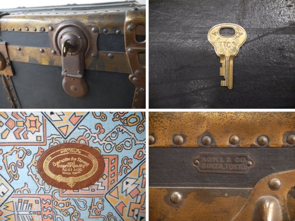 AOKI&CO ӥơ ȥ Vintage trunk ȥ󥯥 ơ֥ ƥ ٥ Ź޽ ǥץ쥤 﫡Ŵ 