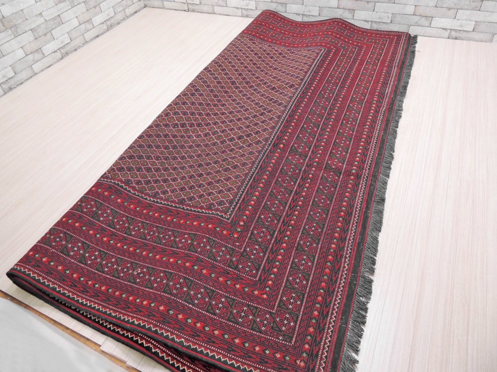アフガニスタン絨毯 トルクメン族 ホジャロシュナイ 高級 大判ラグ