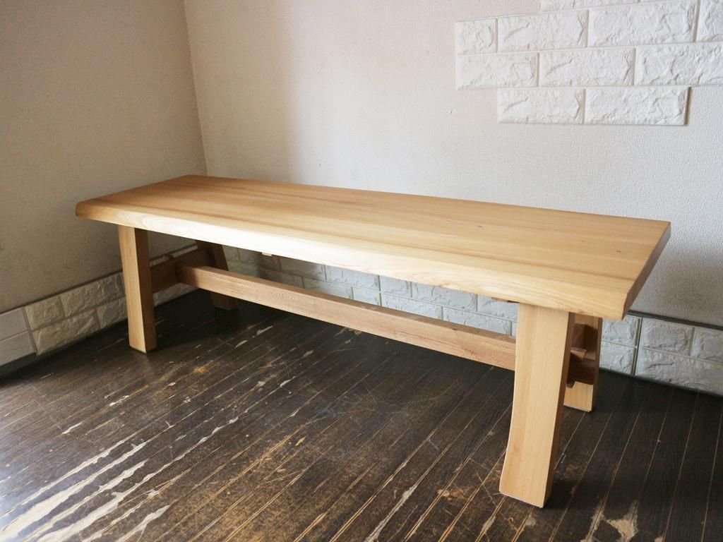 タモ材 ベンチ 無垢材 木製家具 ナチュラル スタイル Tokyo Recycle Imption 東京 世田谷のリサイクルショップ デザイナーズ 北欧家具の販売 買取