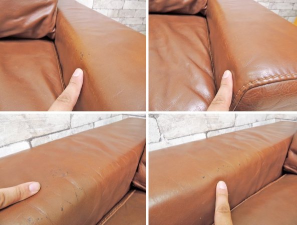 ˥ unico ƥ TERRA 쥶ե 3 Leather sofa 3 seater 3ͳݤ ܳ ֥饦 եå  