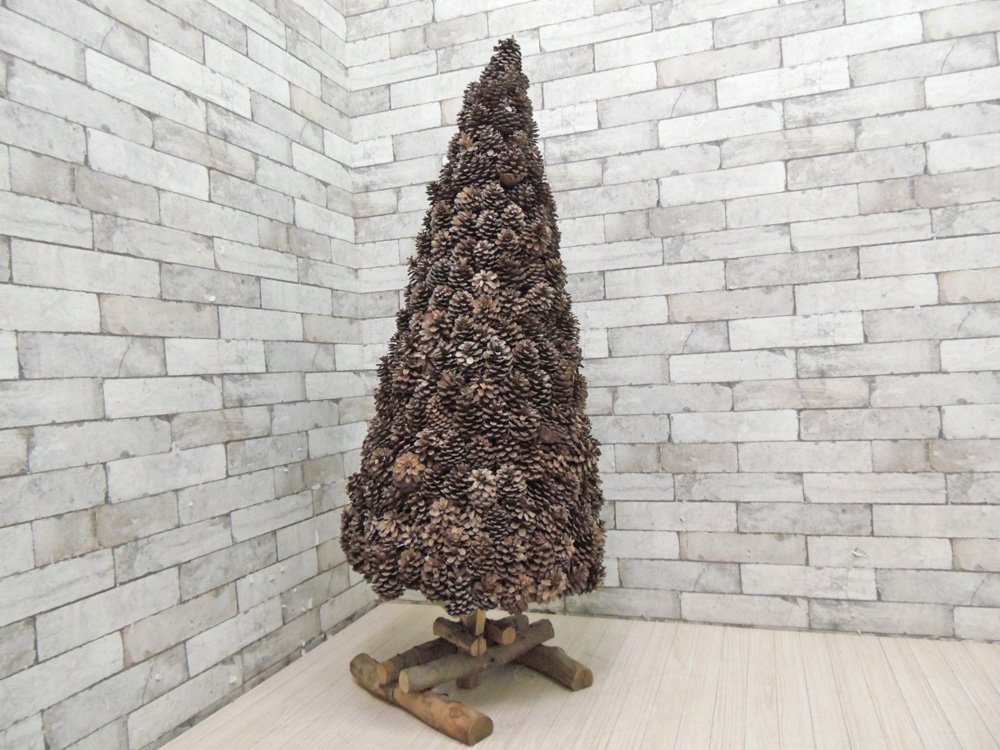 ハンドメイド 松ぼっくり 木製 クリスマスツリー カントリースタイル