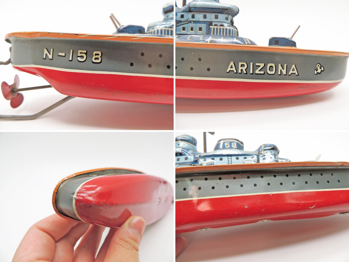 米澤玩具 ブリキ 船 N-158 ARIZONA フリクション 玩具 昭和レトロ 