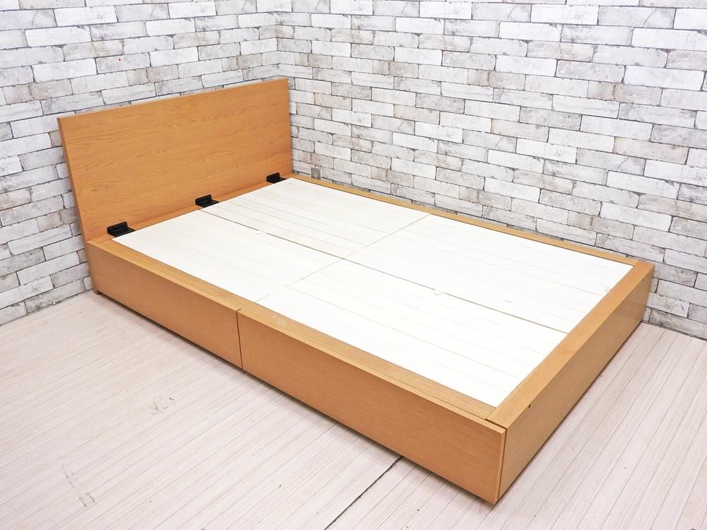 無印良品 Muji セミダブルサイズ ベッドフレーム オーク材 抽斗2杯 W128cm ヘッドボード付 旧モデル ナチュラルスタイル Tokyo Recycle Imption 東京 世田谷のリサイクルショップ デザイナーズ 北欧家具の販売 買取