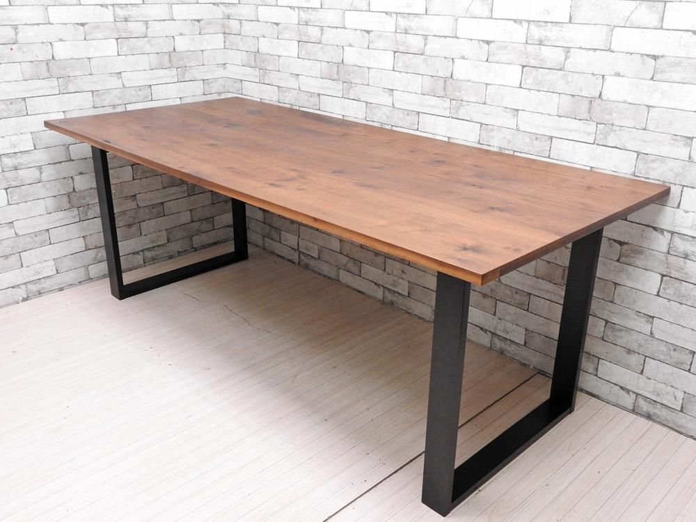 いまだ Craft Furniture Imada クーパー Cooper ウォールナット無垢材 アイアン脚 ダイニングテーブル W199cm インダストリアル 府中家具 Tokyo Recycle Imption 東京 世田谷のリサイクルショップ デザイナーズ 北欧家具の販売 買取