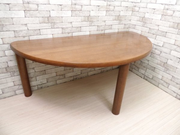 日進木工 NISSIN 半円テーブル ダイニングテーブル オーク材 ブラウン 