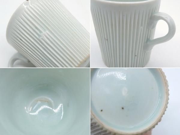上泉秀人 しのぎ マグカップ 石灰釉 陶芸 現代作家 ○ - TOKYO RECYCLE