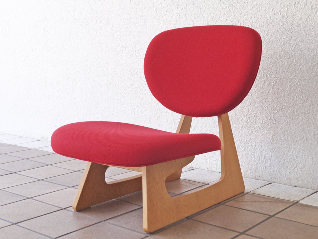 天童木工 TENDO 低座椅子 ローチェア 座椅子 レッド ナラ柾目 長大作 
