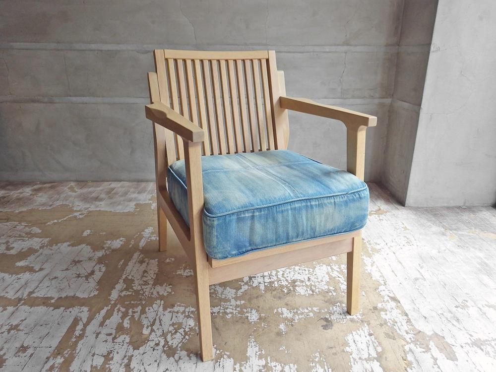 ダブルティー Wtw アペルト チェア Aperto Chair Nt アームチェア ラウンジチェア 1p ソファ アッシュ材 デニム地 西海岸 ウエストコースト 定価74 800円 Tokyo Recycle Imption 東京 世田谷のリサイクルショップ デザイナーズ 北欧家具の販売 買取