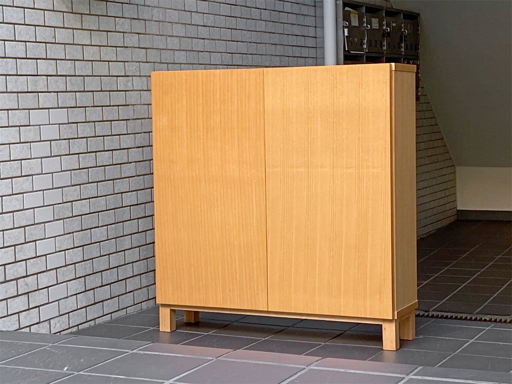 無印良品 MUJI 組み合わせて使える木製収納 ロータイプ 木製扉付き