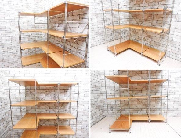 無印良品 Muji ステンレスユニットシェルフ コーナーシェルフ 5段 オーク材 L字型 シンプルデザイン 総額 73 360 Tokyo Recycle Imption 東京 世田谷のリサイクルショップ デザイナーズ 北欧家具の販売 買取