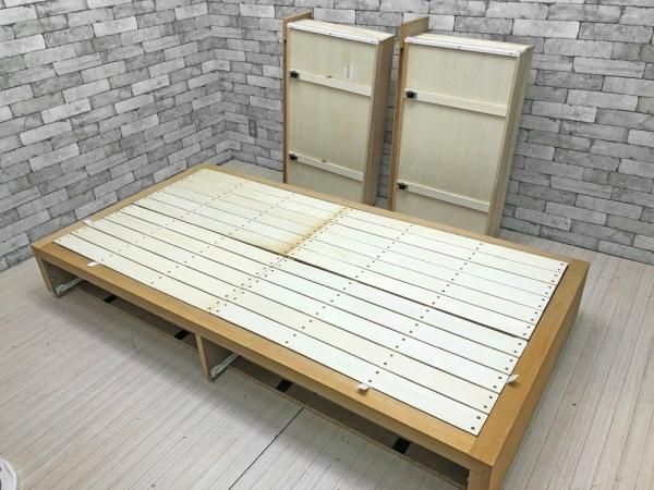 定番入荷 無印良品 MUJI ベットフレーム シングル 収納 オーク材 d725