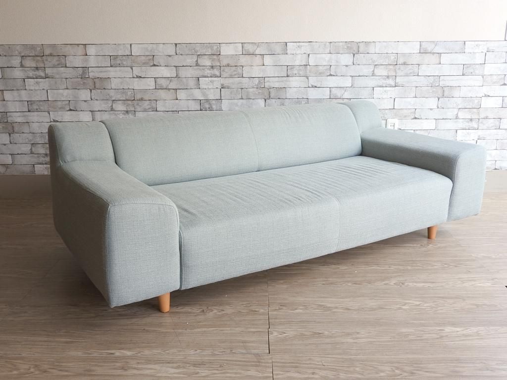 イデー Idee プレジール Plaisir 3人掛け ソファ ブルーグレーファブリック ローバック 定価 95 000 Tokyo Recycle Imption 東京 世田谷のリサイクルショップ デザイナーズ 北欧家具の販売 買取