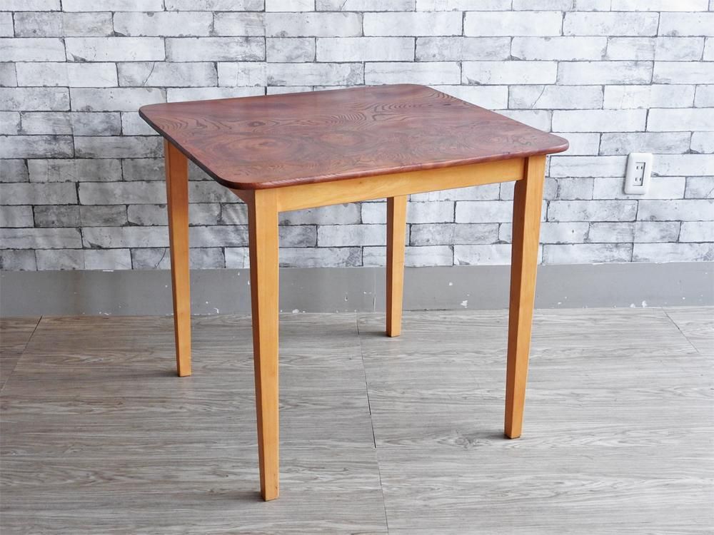 昭和レトロ ケヤキ 欅 ダイニングテーブル リメイク 和家具 古家具 和モダン Tokyo Recycle Imption 東京 世田谷のリサイクルショップ デザイナーズ 北欧家具の販売 買取