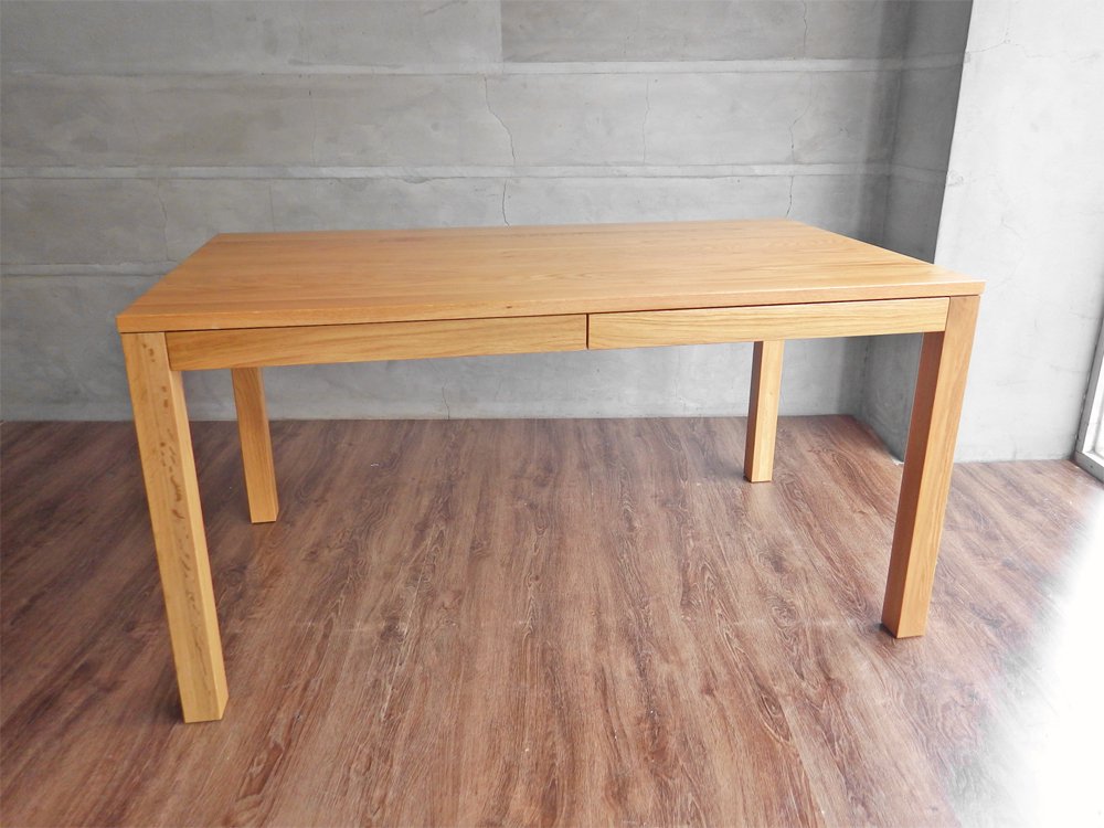 無印良品 MUJI 木製テーブル オーク材 ダイニングテーブル 引き出し2杯